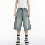 Summer Washed Broken Hole Denim Jorts