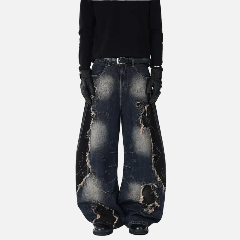 Fashionable Frayed Edge Boot Cut Jeans