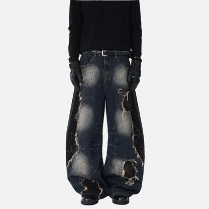 Fashionable Frayed Edge Boot Cut Jeans