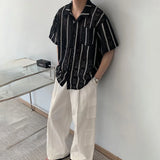 Essential Mesh Hollow Striped Shirt