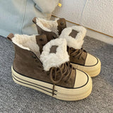 Warm Plush High Winter Lace Up Boots