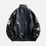 Stylish Embroidery Motorcycle PU Leather Jacket