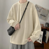 White Casual Round Neck Long T-Shirt