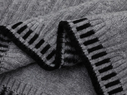 Breathable V-Neck Cable Knit Sweater