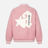 Quilted Stand Collar Letter Patch Varsity Jacket