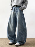 American Style Blue Hip Hop Wide Leg Jeans