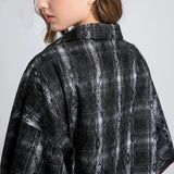 Women Retro Plaid Overshirt Long Sleeve Shirt