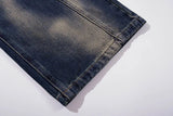 Premium Straight Leg Washed Patchwork Jeans