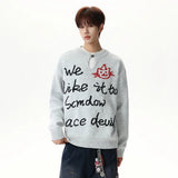 Jacquard Contrast Color V-Neck Knitting Sweater