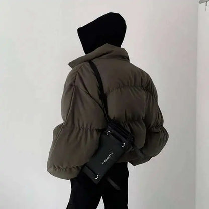 Men Retro Thickened Cotton Winter Bomber Jacket