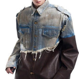 Versatile Patchwork Denim & Leather Jacket