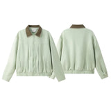 High Quality Green Lapel Aviator Jacket