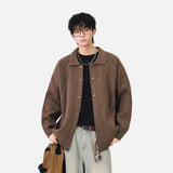 Versatile Solid Color Button Front Knitted Cardigan