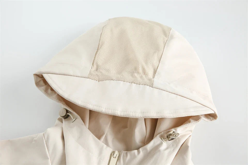 Patchwork Solid Thin Windbreaker Jacket