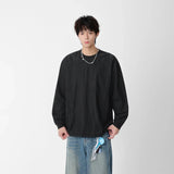 Comfortable Textured Crew Neck Long Sleeve T-Shirt