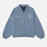 Y2K Letter Print College Style Washed Sports Sweatshirt