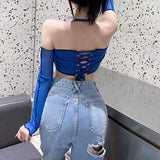 Ribbed Camisole Off-Shoulder Crop Top
