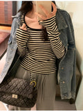 Slim Fit Korean Color Block T-shirt