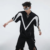 Color Contrast Design Short Sleeve T-Shirt