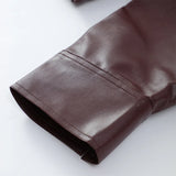 Y2K Zip-Up Faux Leather Jacket