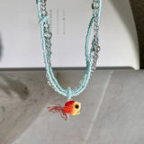Bohemian Cute Animal Goldfish Pendant Necklace