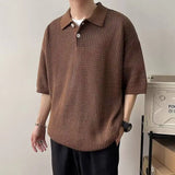 Classic Breathable Solid Color Knitted Polo T-Shirt