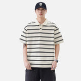 Artistic Stripe Polo Short Sleeve T-Shirt