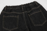 Gothing Dark Wash Patchwork Wide Leg Jeans