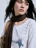 Yedinas Patchwork Gothic Graphic Long T-Shirt