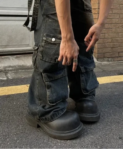 Advanced Streetwear Loose Fit Cargo Jeans
