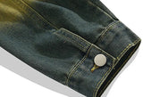 Elevated Distressed American Style Tie Dye Denim Jacket
