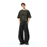 Washed Baggy Mid Waist Jeans