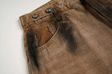 Vintage Streetwear Distressed Tie Dye Denim Jeans