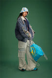 Y2K Thick Winter Patchwork Denim Jacket