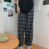 Plaid Patterned Wide-Leg Pants