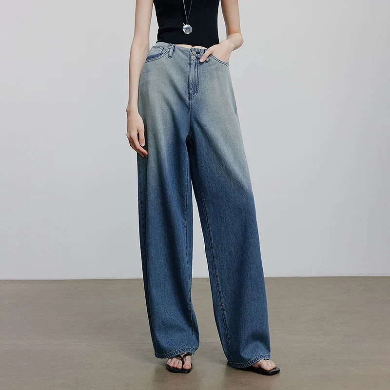 Chic Blue Summer Wide Leg Denim Jeans