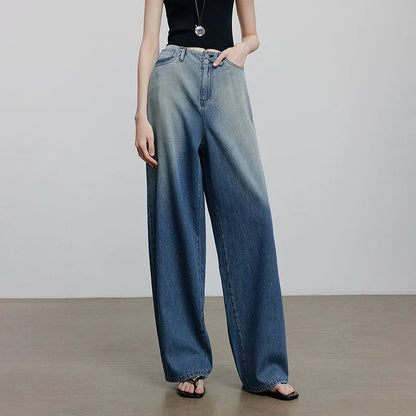 Chic Blue Summer Wide Leg Denim Jeans
