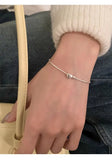 Women Cute Minimalist Sterling Silver Heart Bracelet