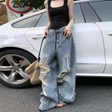 Vintage American Style Retro Ripped Baggy Jeans
