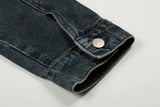 Y2K Distressed Single Breasted Washed Denim Jacket