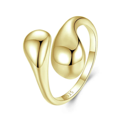 Chunky Water Droplet Sterling Silver Ring