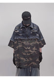 Vintage Camouflage Splicing Denim Shirt