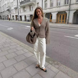 Women American Casual Stylish V-Neck Cardigan