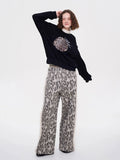 Leopard Print Faux Fur Sweatpant