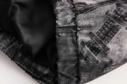 Minimalist Graffiti Printed Loose Hip Hop Jacket