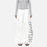 Japanese Style Drawstring Wide Leg Sweatpants