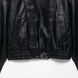 Versatile Plush Black PU Leather Zipper Jacket