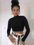 Hollow Out Backless Long Sleeves Crop Top