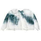 Flattering White Tie Dye Hip Hop Denim Jacket