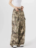 Women Vintage High Waist Camouflage Cargo Pants